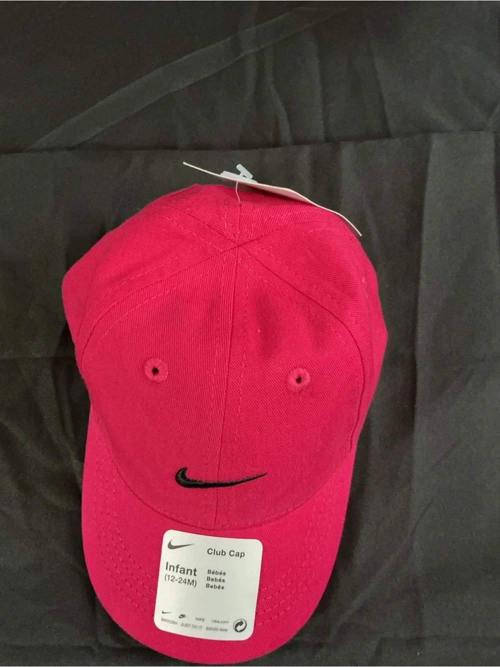 Nike Infant Club Cap - Hot Pink with Black Swoosh